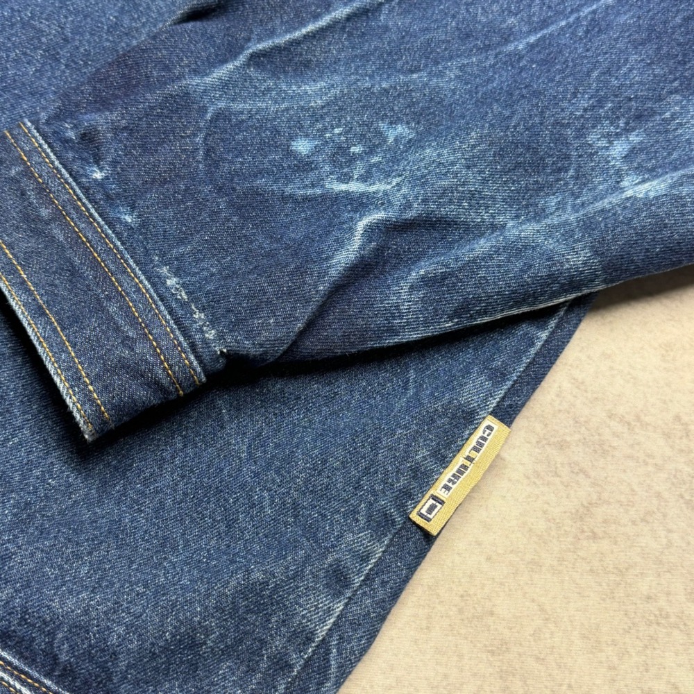 VTG Culture Jeans Loose Fit Mens 4XL Blue Faded Hip Hop Streetwear Trucker Coat - Picture 6 of 9
